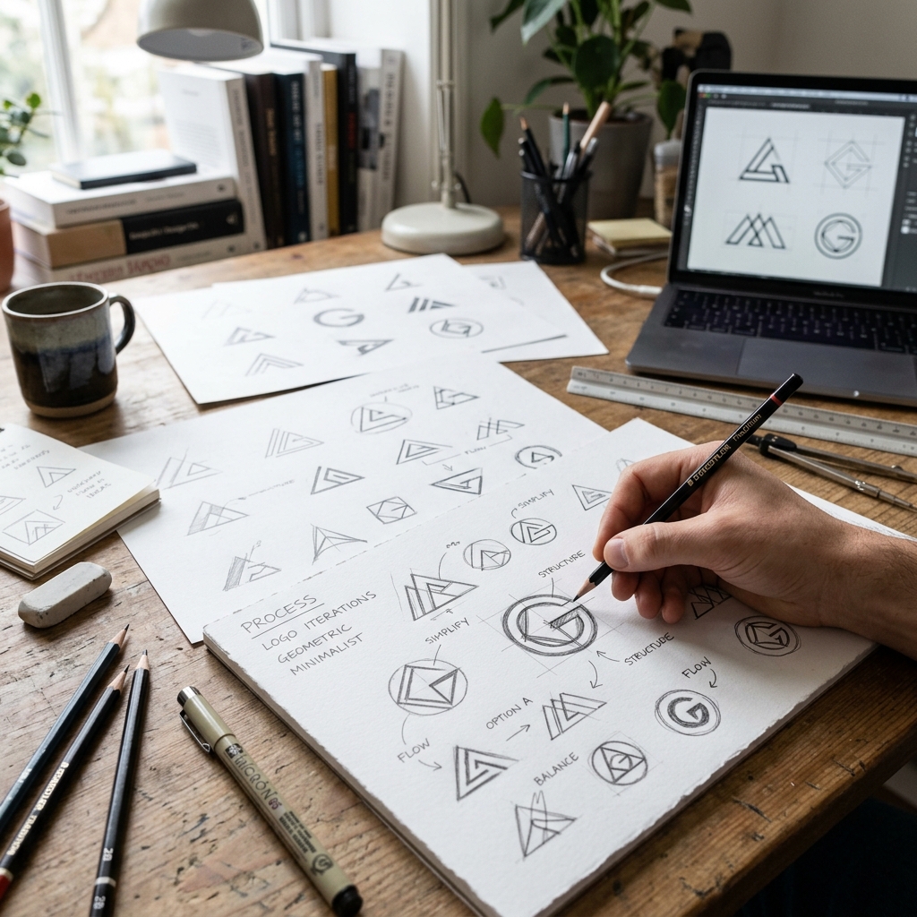 Processo de criação de logotipos