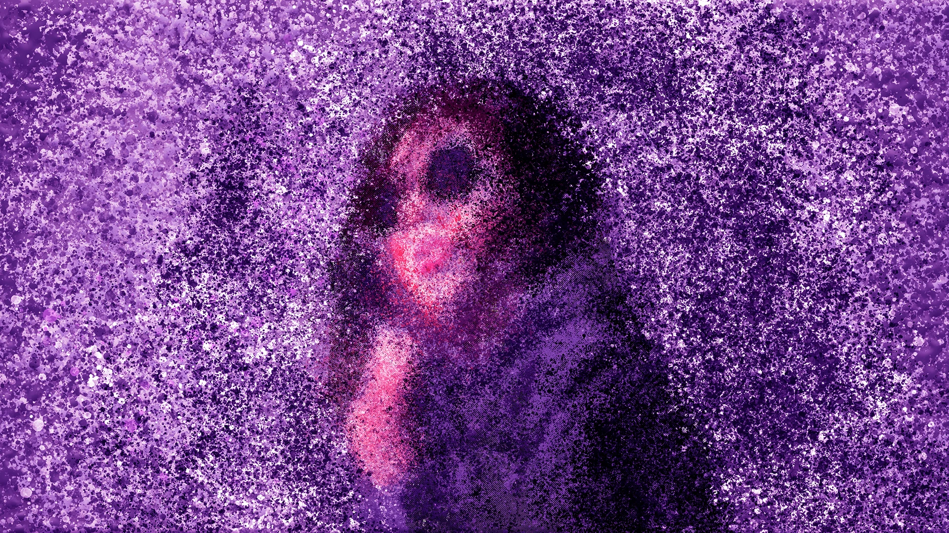 Girl in Purple Rain Illustration